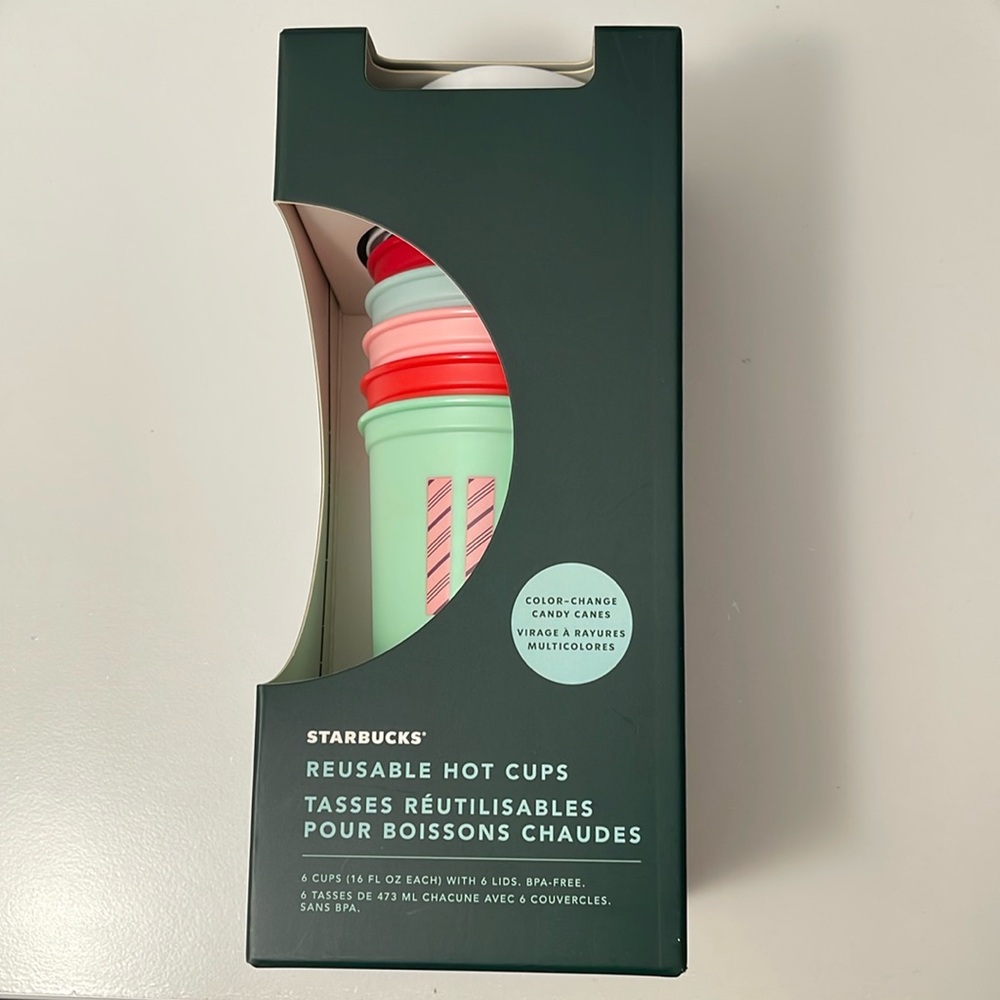 Starbucks reusable hot cups, quantity 4 cups, unused